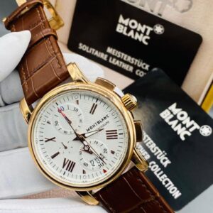 Mont Blanc leather wrist watch