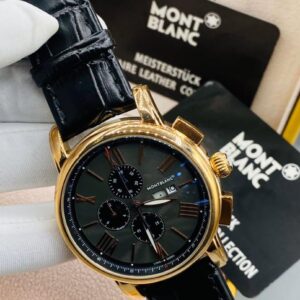 Mont Blanc leather wrist watch