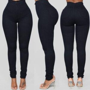 Black Highwaist slim fit ladies jeans.