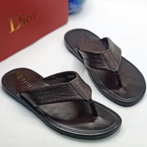 Dior Leather Palm Slippers (Brown)